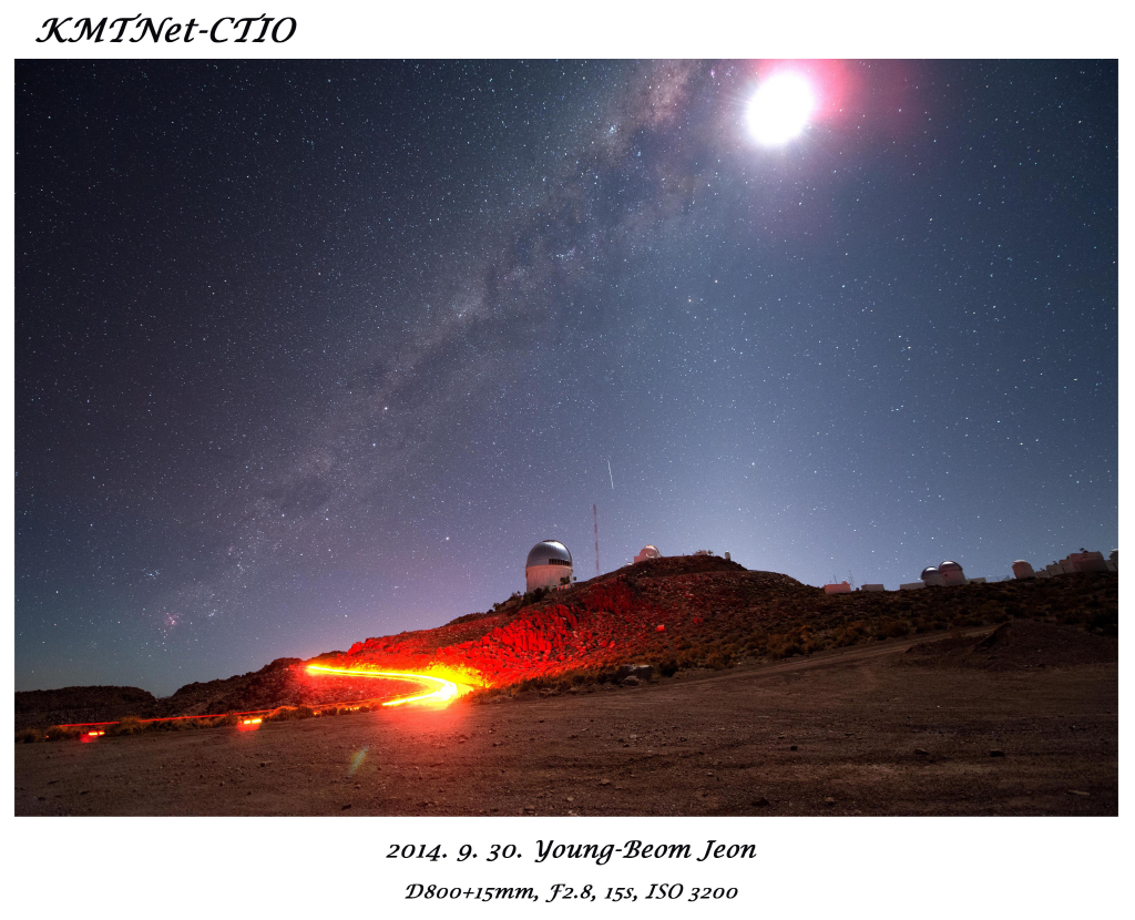 KMTNET-CTIO 2014.9.30 Young-beom Jeon D800+18mm, F2.8, 15s,ISO 3200