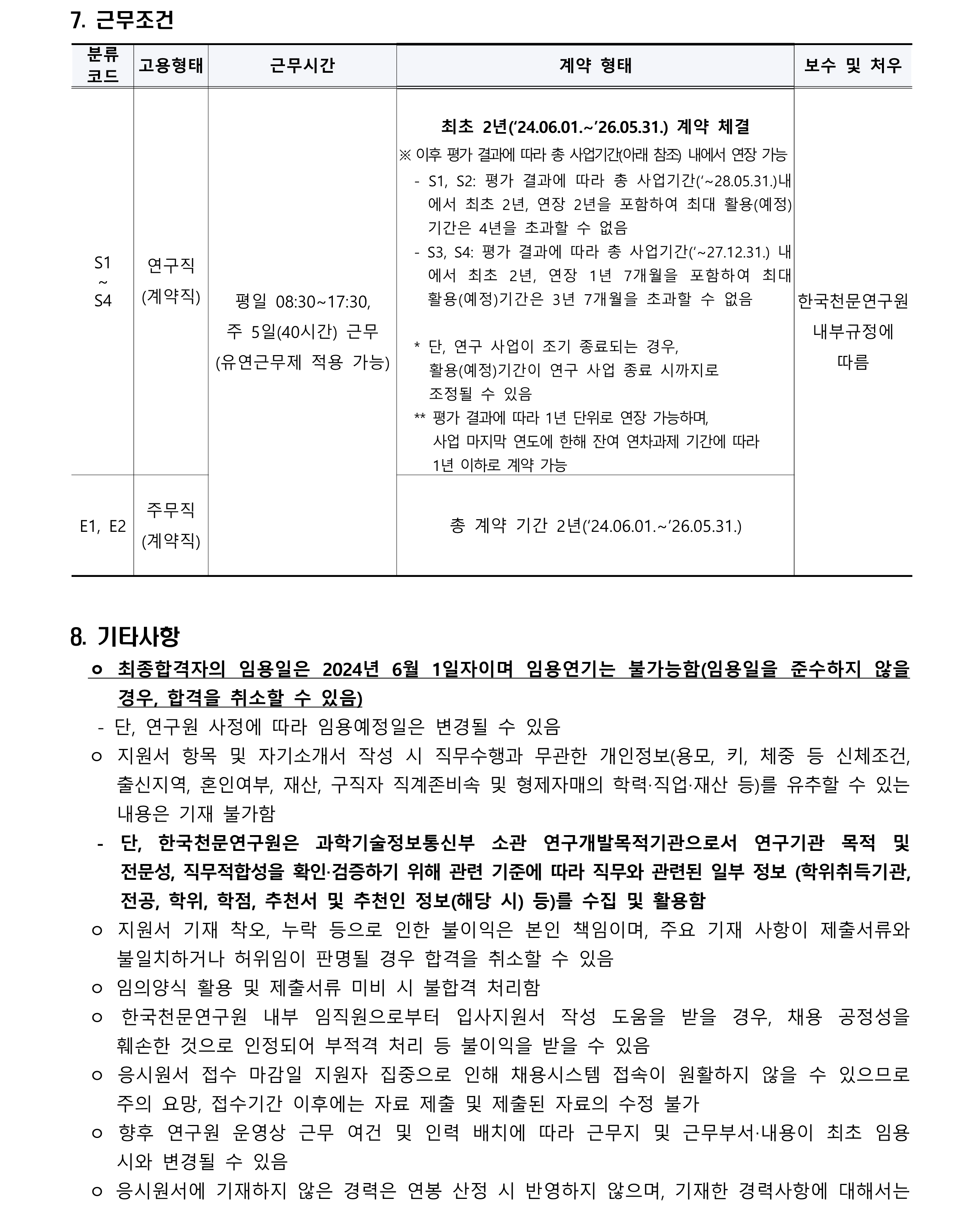 2024년 제1차 계약직(연구직, 주무직) 채용공고_5