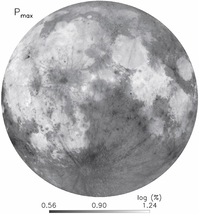 Map of maximum degree of polarization(Pmax) at the V band.
