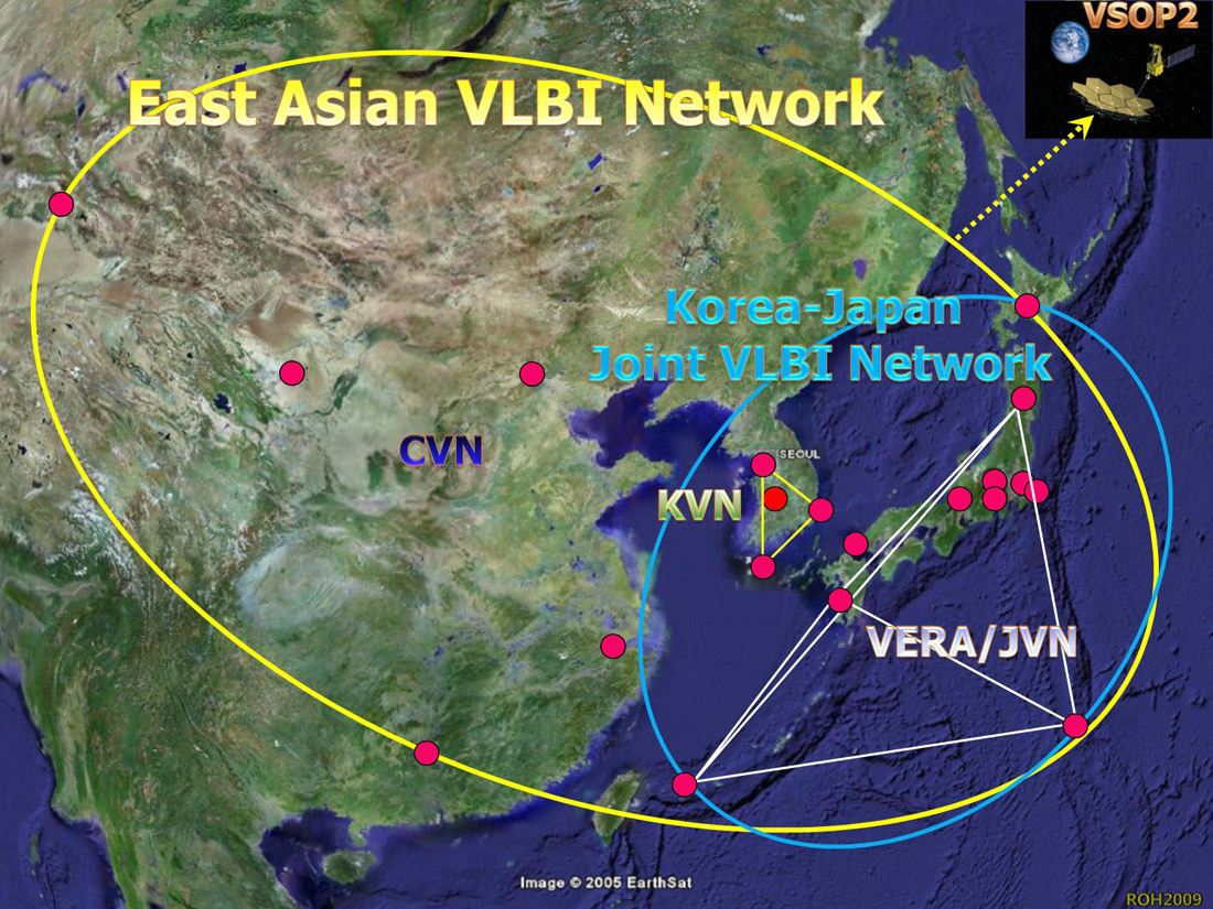 한일상관센터(KJCC)가 담당하게 될 VLBI관측망, East Asian VLBI Network,korea-japan joint VLBI Network, KVN, seoul, VERA/JVN